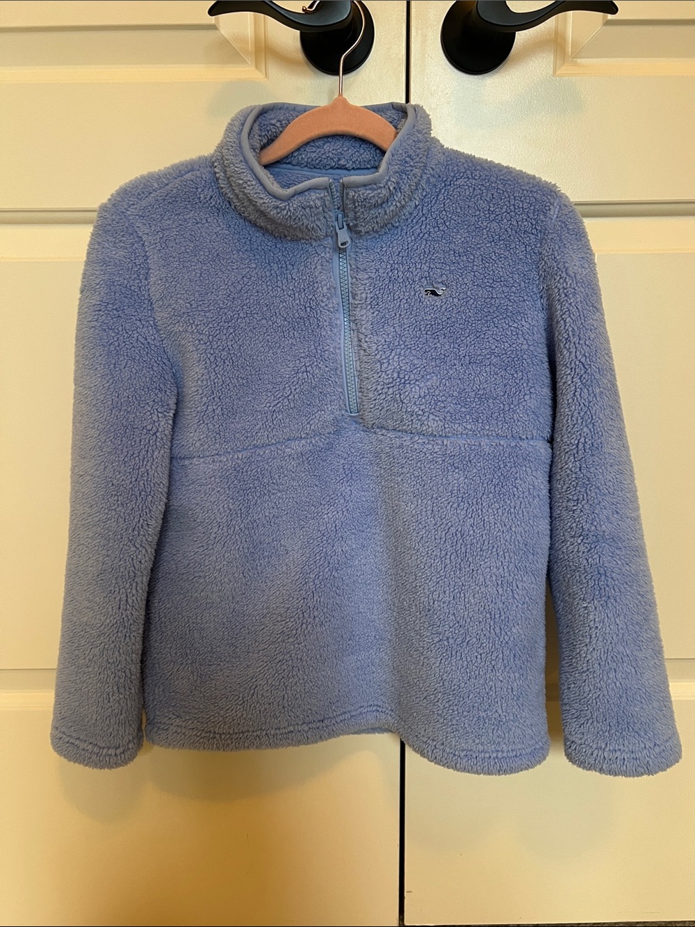 Vineyard Vines Girls Light Blue Sherpa Half-Zip Pullover
